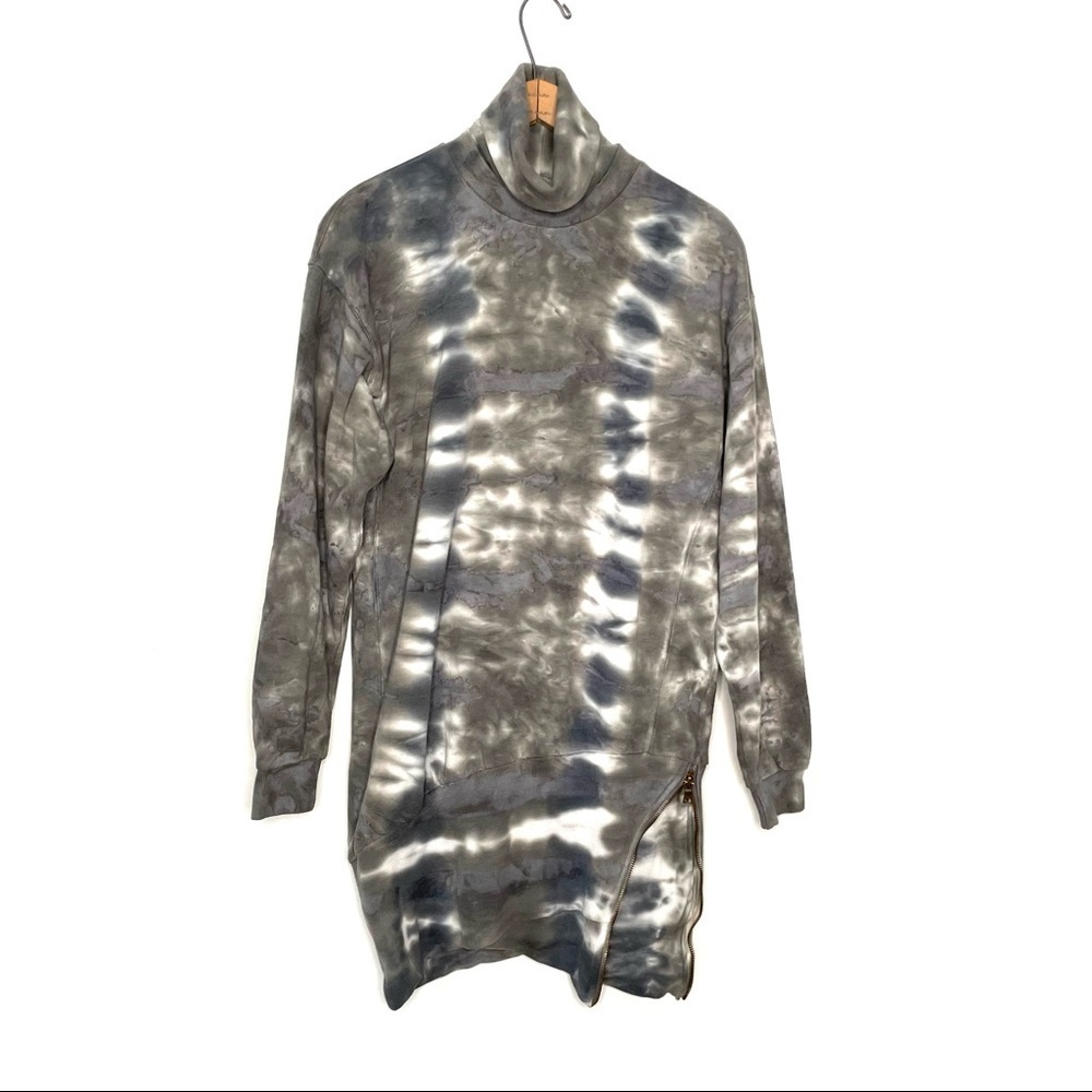 Young Fabulous & Broke | Turtle Neck Side Hem Zipper Tie Dye Sweater Dress